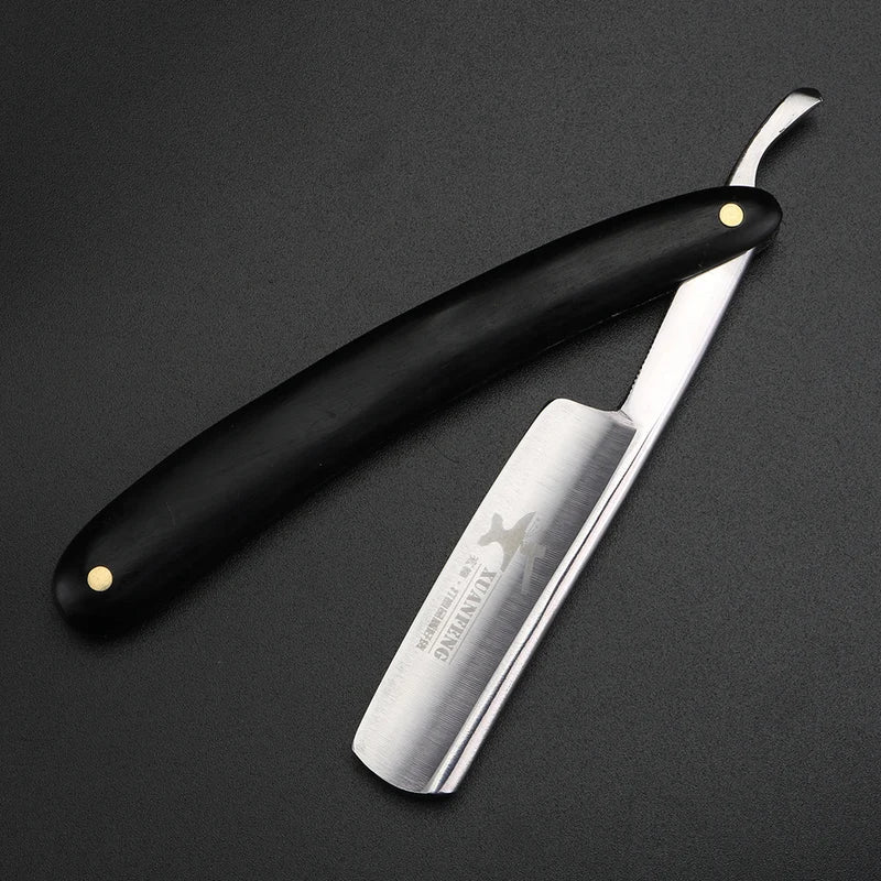 Traditional Folding Straight Razor for Men High Hardness Sharp Steel Handle