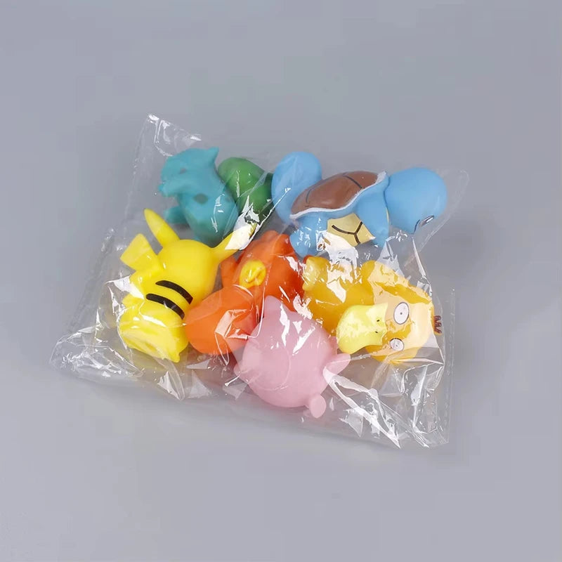 Pokemon Anime Figures Set - Pikachu Charmander Psyduck Squirtle Jigglypuff Bulbasaur Kids Collectible Toys