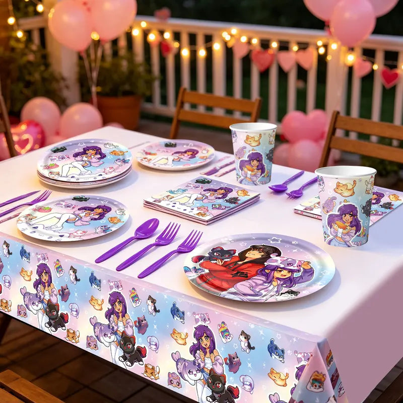 Aphmau Birthday Party Decorations Set - Balloons, Banners, Stickers & More