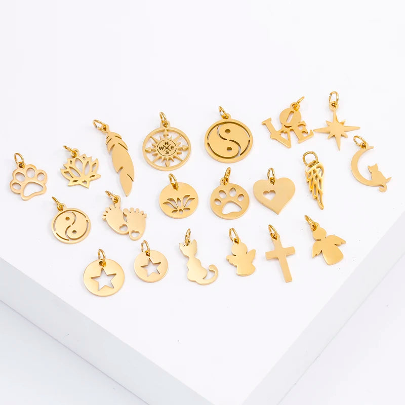 5pcs Stainless Steel Animal Claw Charms for DIY Jewelry Necklace Bracelet Earrings