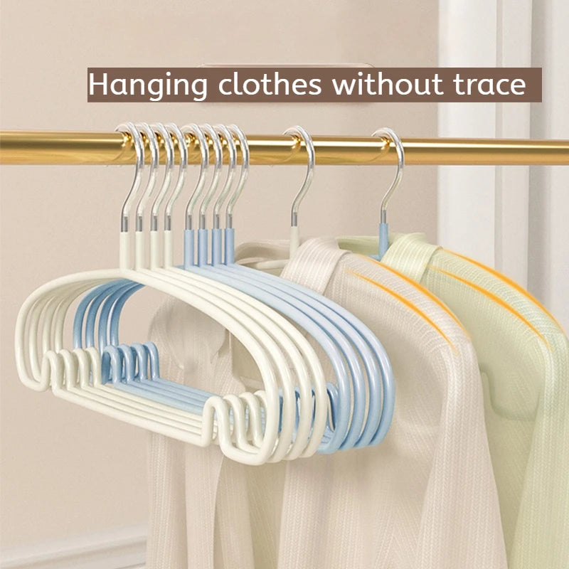 10PCS Non-Slip Clothes Hangers with Strong Steel Frame for Closet & Dorm Storage