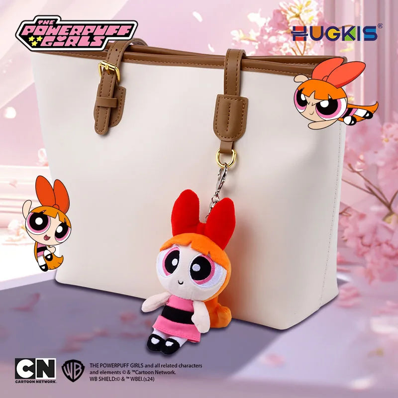 Kawaii Powerpuff Girls Plush Keychain - Blossom Bubbles Buttercup 12cm Cartoon Doll
