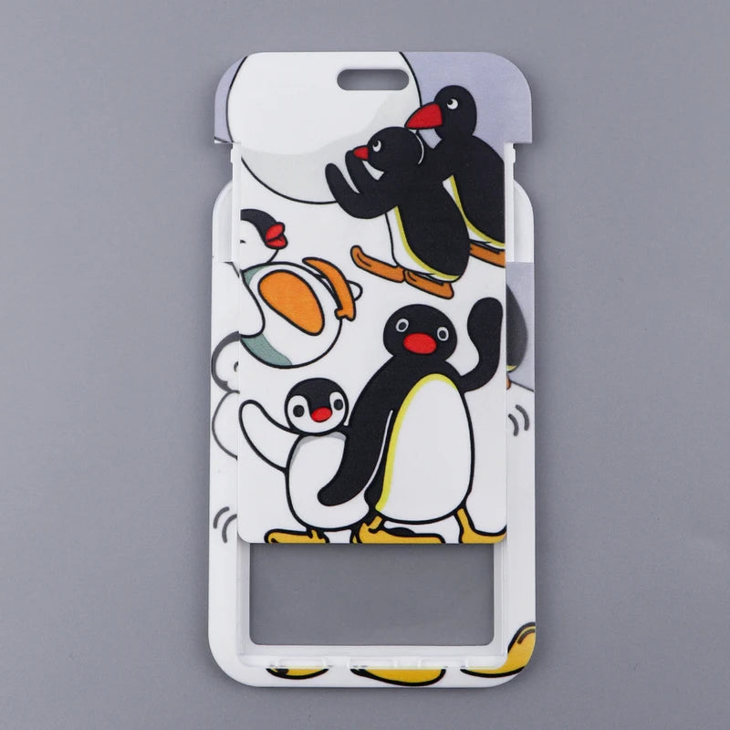 Penguin ID Badge Holder Lanyard Key Ring Card Cover Travel Accessory