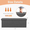 Foldable Storage Ottoman Bench with Hidden Toy Box and Large Capacity