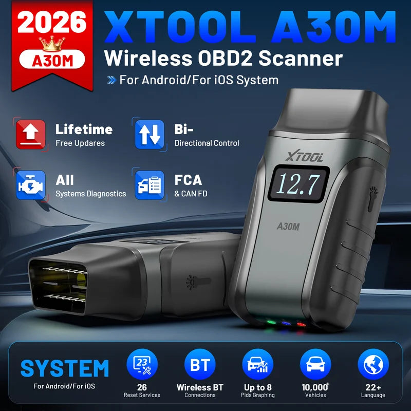 OBD2 Diagnostic Scanner with Auto VIN & Full System Check - Lifetime Free Updates