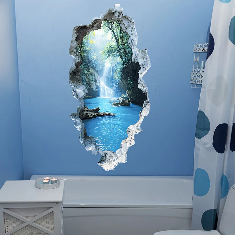Waterfall Scenic Wall Stickers for Bedroom Decor - Landscape Wall Art
