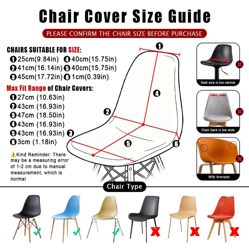 Waterproof Shell Chair Cover for Dining & Kitchen Chairs - Removable & Thin Summer Seat Protector
