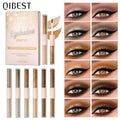 Double Head Glitter Matte Liquid Eyeshadow Set - Long Lasting 6 Colors