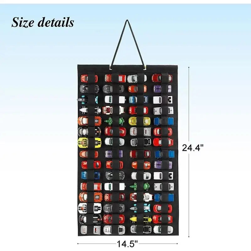Large Capacity Hanging Toy Storage Organizer Wall Mount for Hot Wheels & Matchbox Cars