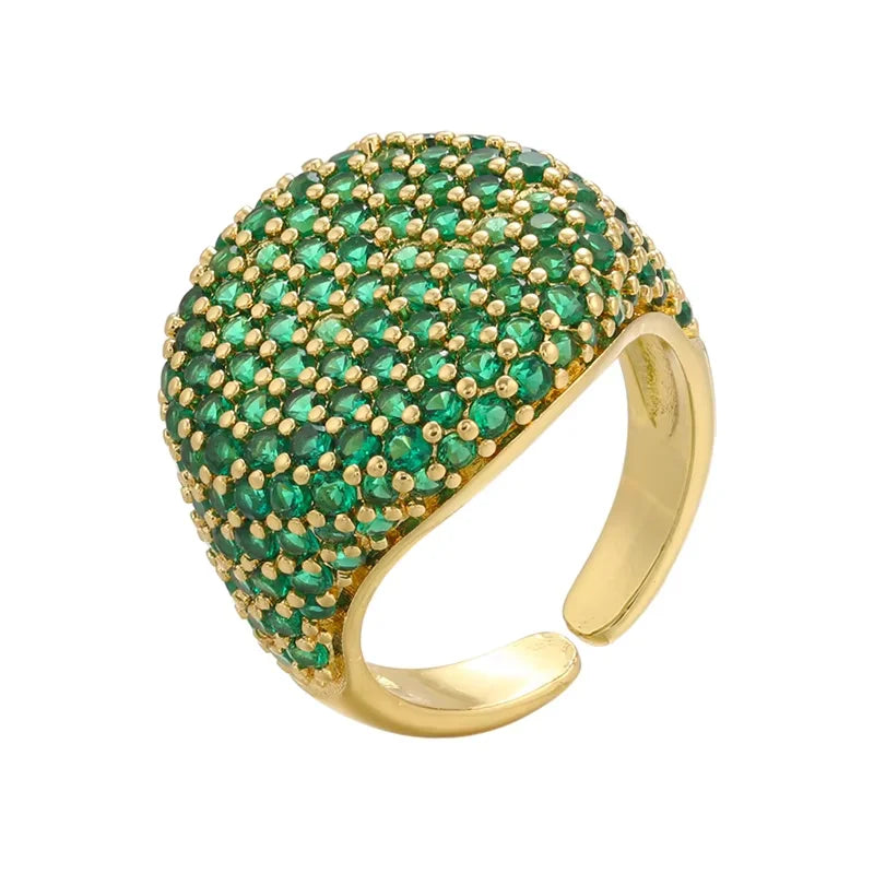 Fashion Crystal Ring for Women - Gold & Silver Open-Style Jewelry