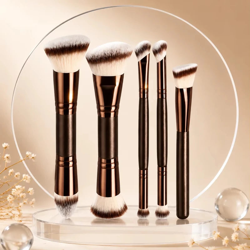 Multi-Functional Makeup Brush Set with Durable Handles - 6/9 Pieces for Face and Foundation