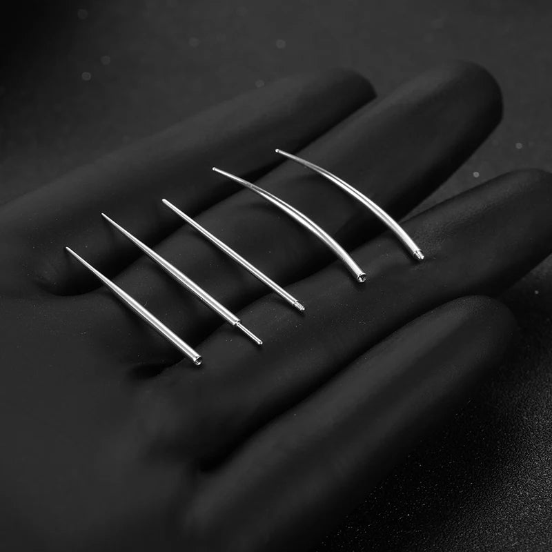 10pcs Stainless Steel Piercing Guide Rods for Jewelry Stretching & Threaded Piercings
