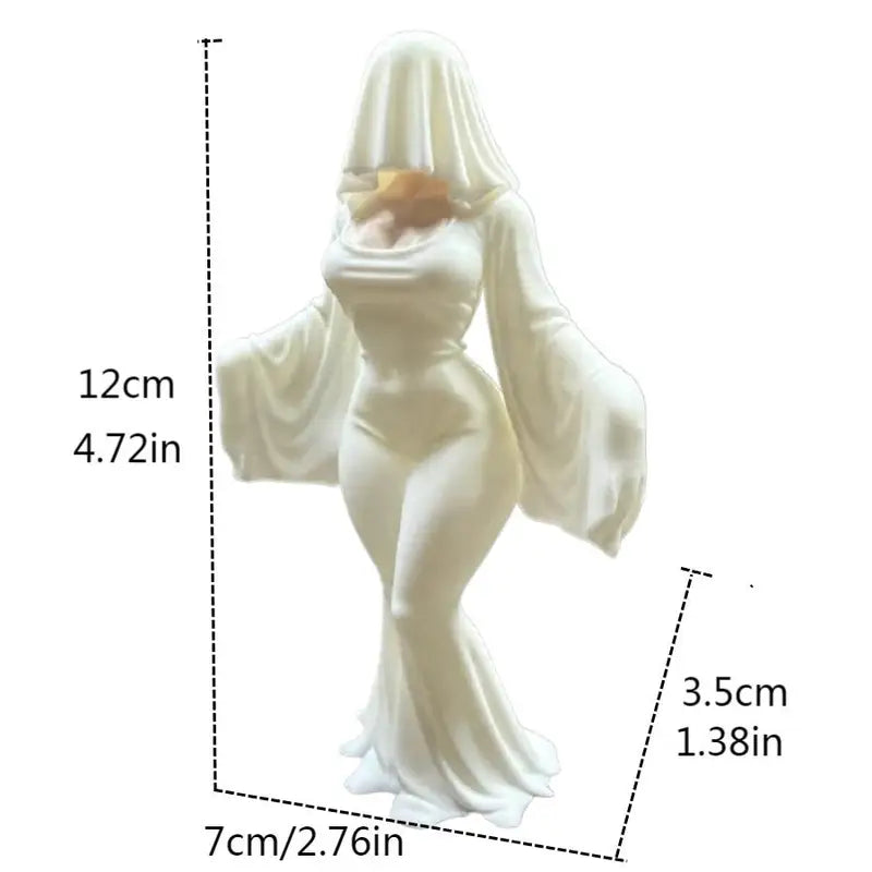 12cm Ghost Ornament - 3D Printed White Halloween Decoration for Indoor & Outdoor Use