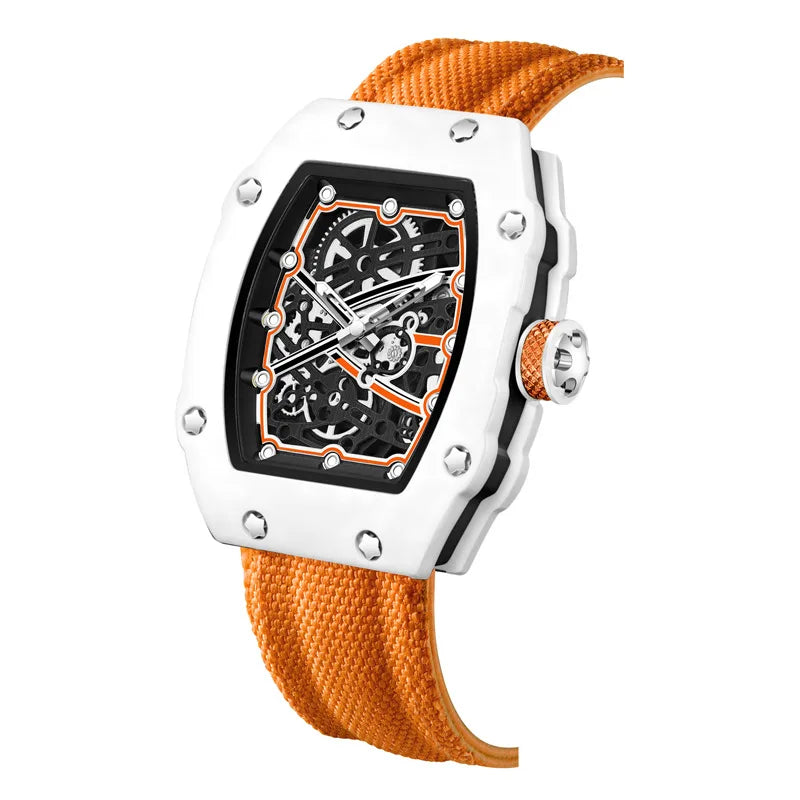 Ultra-Thin Barrel-Shaped Quartz Watch for Men Waterproof Luminous Fashion Wristwatch
