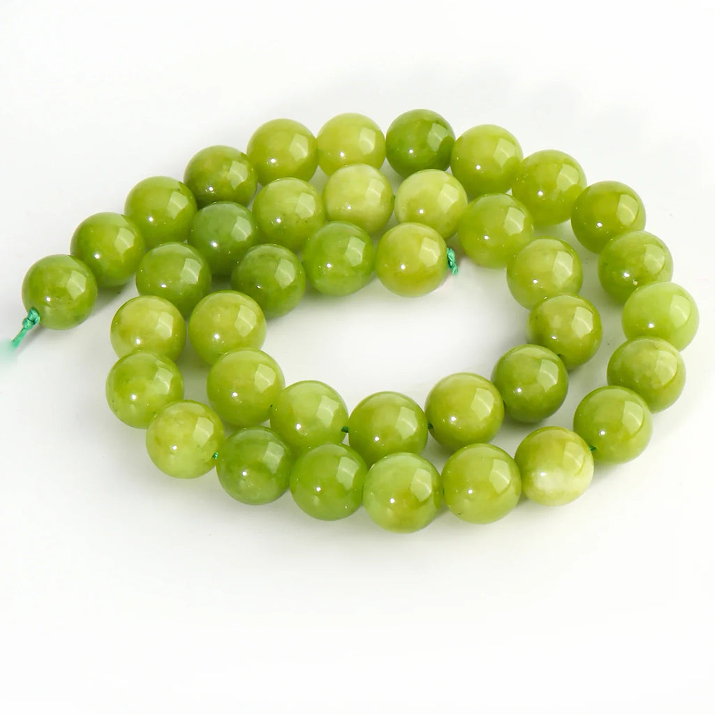 Natural Peridot Chalcedony Green Jades Bead Set for Jewelry Making - 6/8/10mm