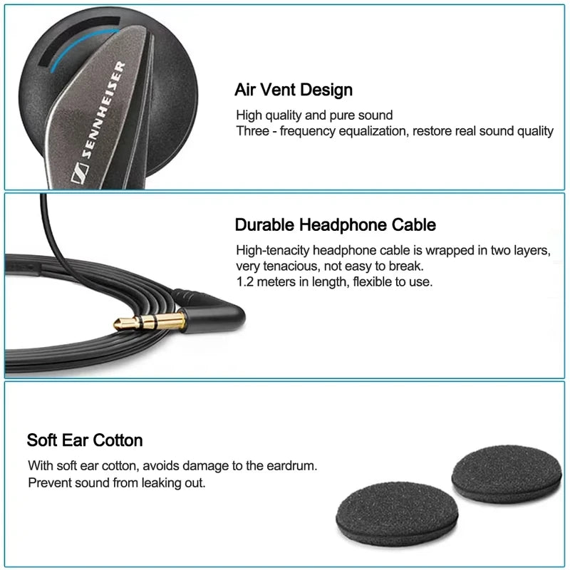 In-Ear Wired Headphones with High-Resolution Sound and Powerful Bass