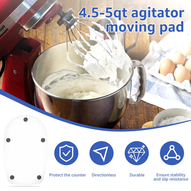 Mixer Slider Mat for 4.5 QT Tilt-Head Stand Mixers - Acrylic Counter Protector