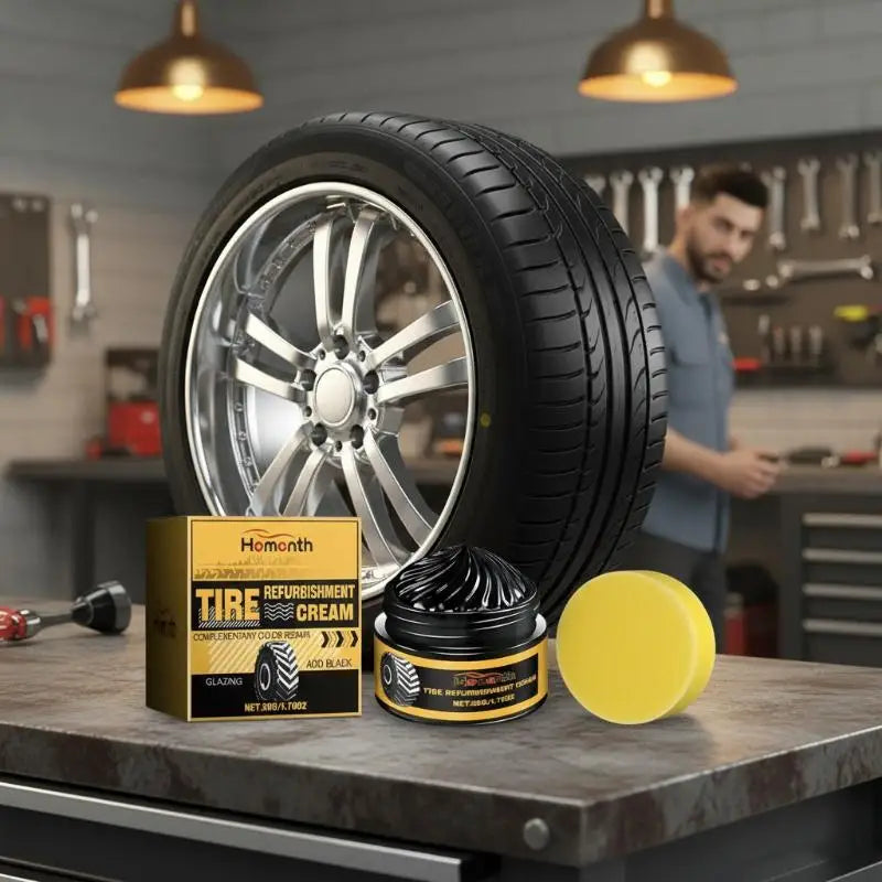 Car Tire Coating Wax 50g Long-Lasting Shine & Protection for Rubber Parts