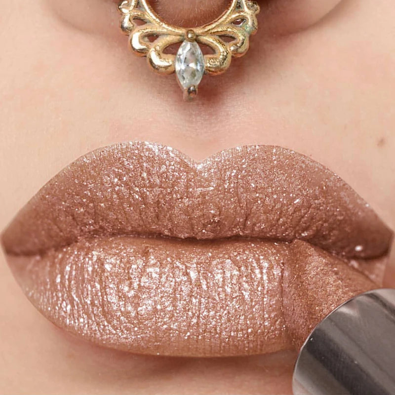 Bold & Intense Glitter Metallic Lipstick - Long Lasting Lip Makeup