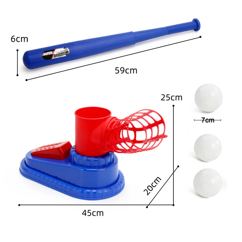 Adjustable Automatic Baseball Pitching Machine Kids Outdoor Sports Toy Set