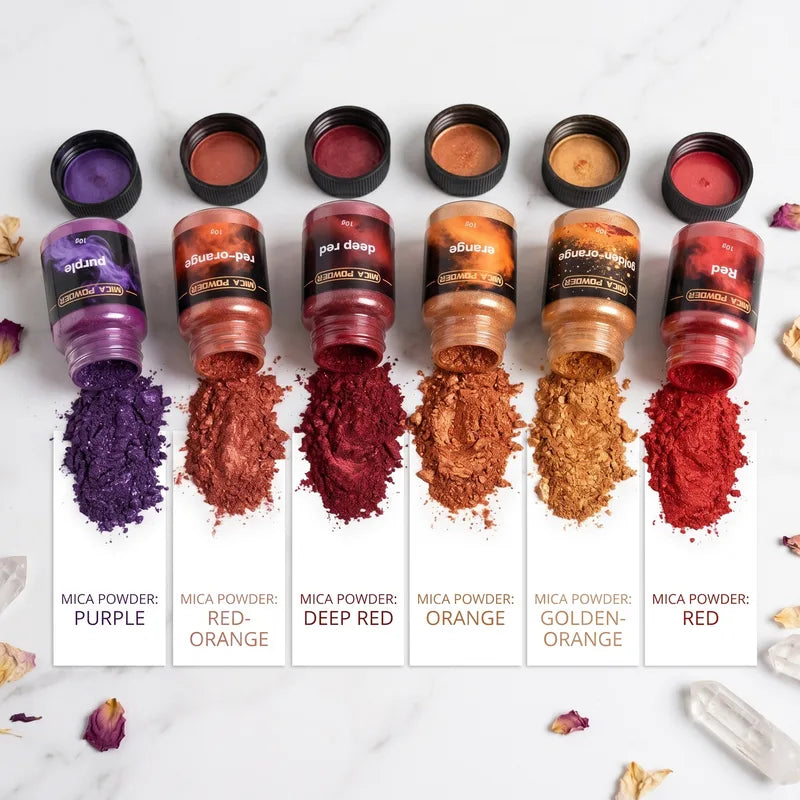 Metallic Pigment Powder Set for Resin, Plaster, Candle Molds - 6 Colors