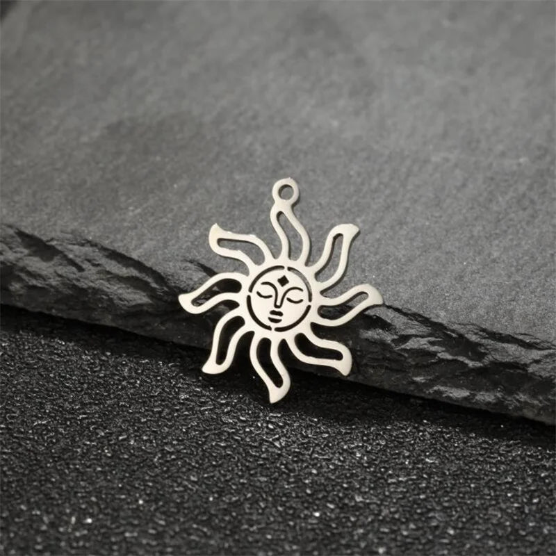 Sun Moon and Star Charm Bracelet Kit Jewelry Making Supplies - Stainless Steel DIY Set