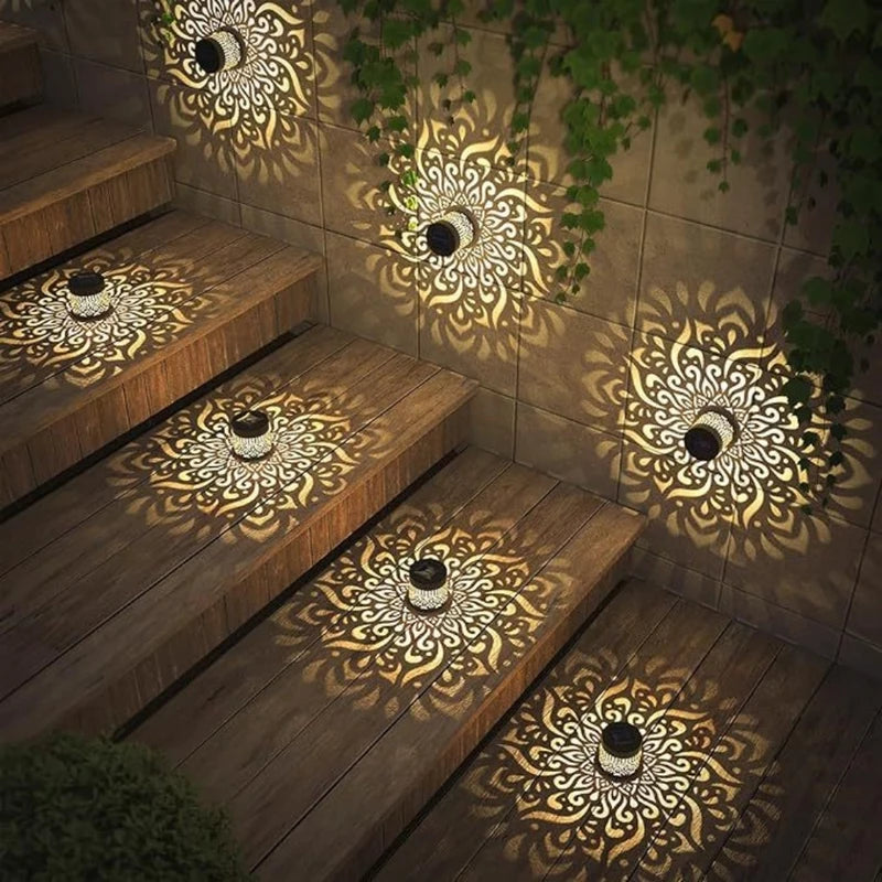 Decorative Solar Mandala Lights for Outdoor Garden Patio Wall Deck Yard