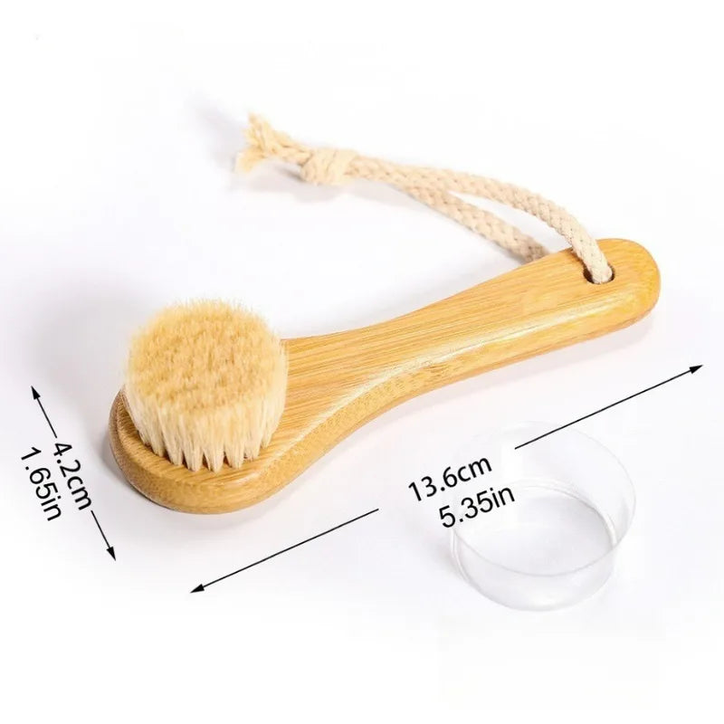 Wooden Facial Cleansing Brush for Exfoliating and Pore Cleaning
