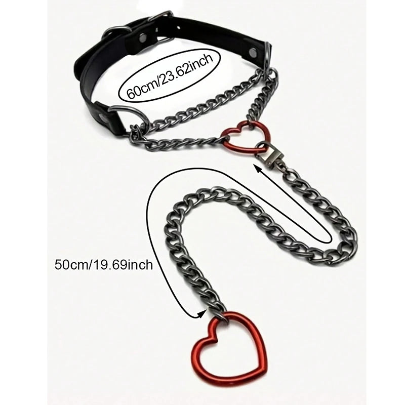 Halloween Gothic PU Leather Necklace for Parties and Costumes