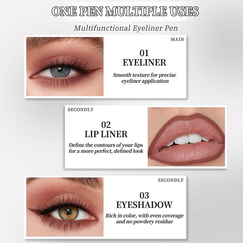 6-Color Matte Eyeliner Pencil Makeup Set - Water-Resistant & Long-Lasting