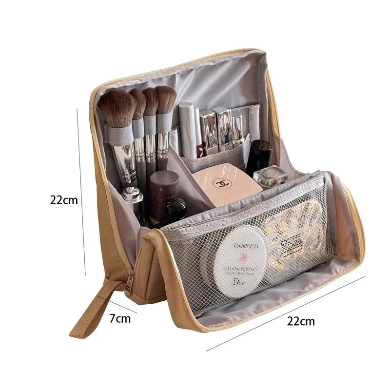 Large Capacity Women's Travel Cosmetic Bag Organizer Makeup Brush Holder Toiletry Wash Bag
