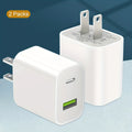 2-Pack High-Speed USB C Charger Block - Dual Port Fast Power Delivery Adapter