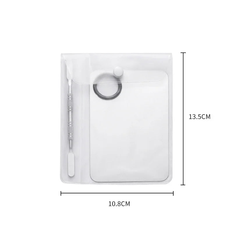 Stainless Steel Makeup Mixing Palette with Spatula for Foundation Lipstick Eye Shadow