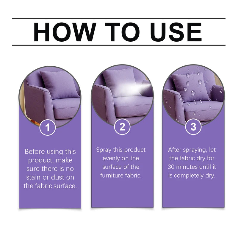 Fabric Waterproofing Spray for Sofas Carpets Upholstery Tents Wellies - Stain & Water Resistant