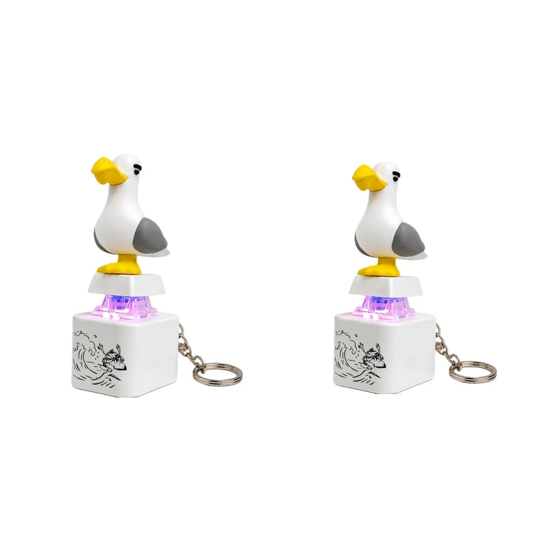 Rechargeable Bird Keychain with Sound & LED Light - Stress Relief Toy