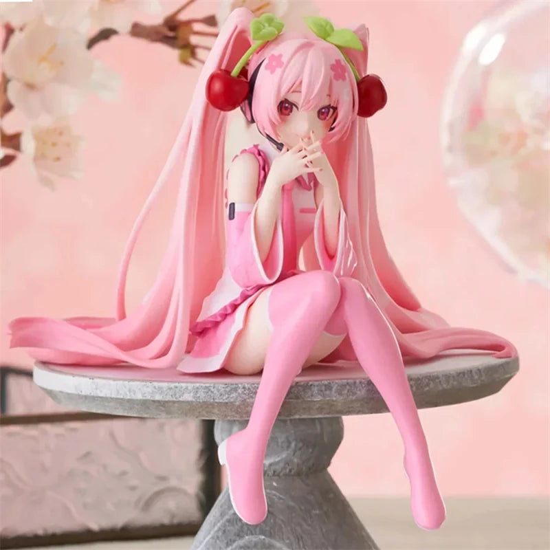 Hatsune Miku Anime Action Figure Toy - Pink Cherry Dress PVC Model for Kids & Collectors