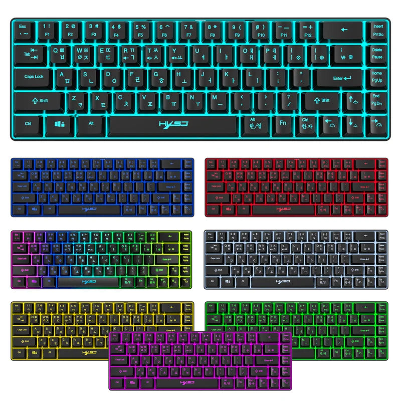 68-Key Wired Gaming Keyboard with RGB Backlight for Windows Laptops & PCs