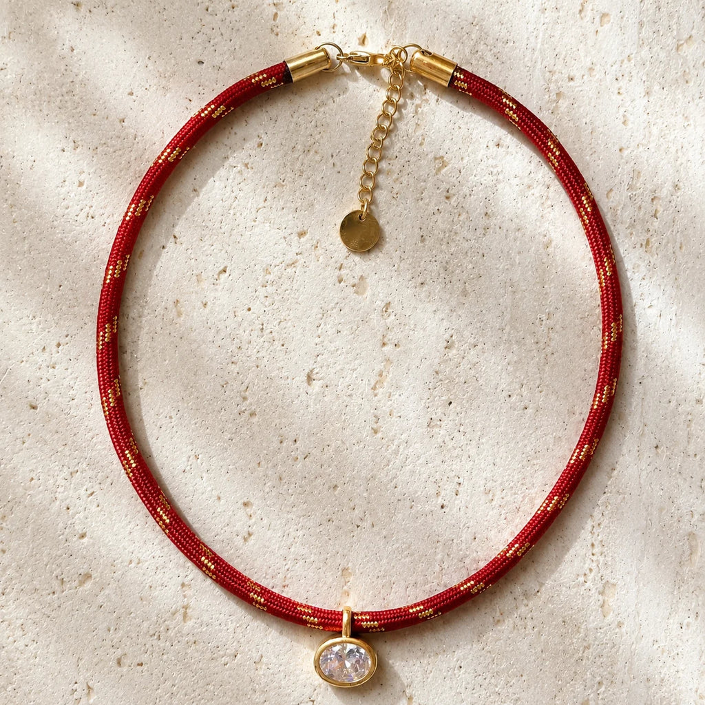 Colorful Rope Chain Necklace for Women Multilayer Gold Plated Zircon Pendant Jewelry