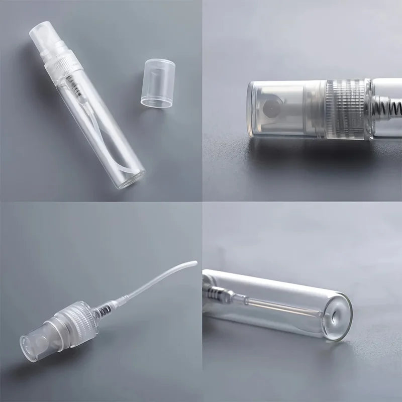 50 Pcs Refillable Glass Spray Bottles with Dropper Funnel Dispenser Syringe Set