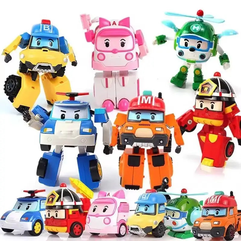 Transforming Robot Action Figure Kids Toy - Multiple Colors & Styles