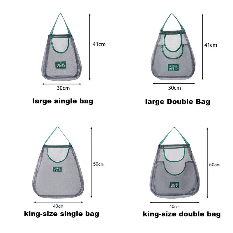 Reusable Mesh Storage Bags for Fruits Vegetables Kitchen Organizer
