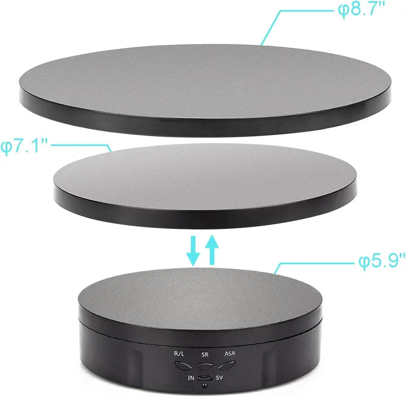 3 in 1 Electric Rotating Display Stand for Photography & Video 360° Turntable