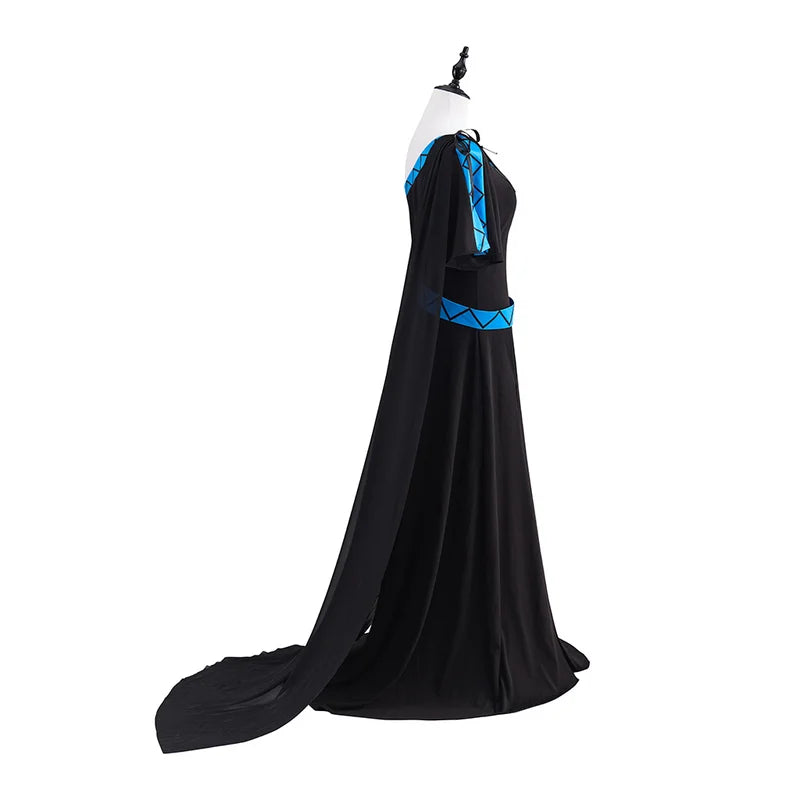 Anime Hades Megara Cosplay Costume Robe Ball Gown for Women Halloween Fancy Dress