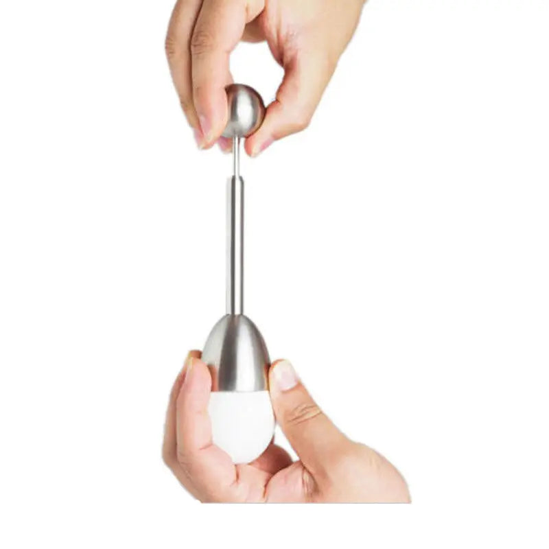 Stainless Steel Egg Topper Shell Cutter Kitchen Tool - Raw & Boiled Egg Opener