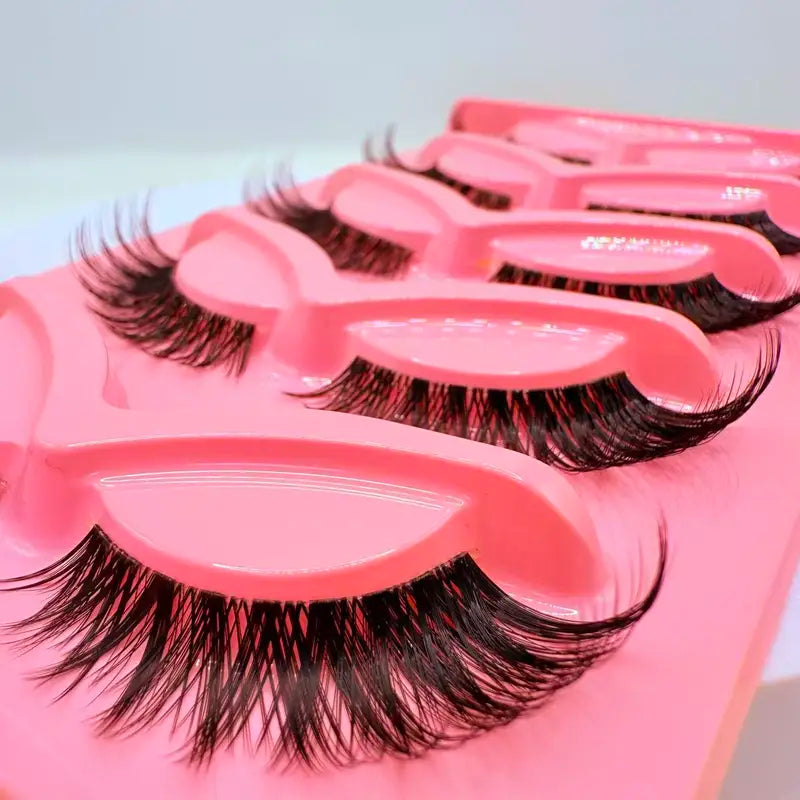 False Eyelashes 5 Pairs Long Thick Wispy Dramatic Eye Lashes for Stage & Party