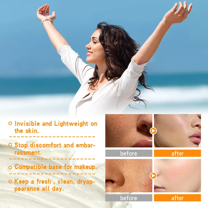 Face Antiperspirant Cream - Oil Control, Odor Removal & Sweat Absorption 50ml