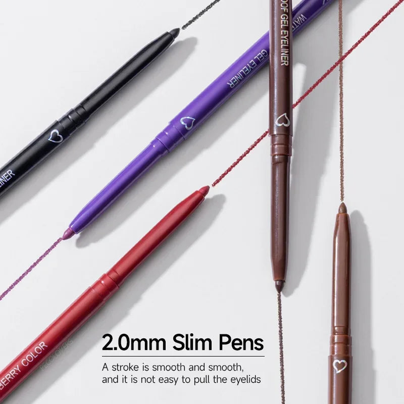 Waterproof Long-Lasting Brown & Blue Black Eyeliner Pencil - Easy Wear Makeup