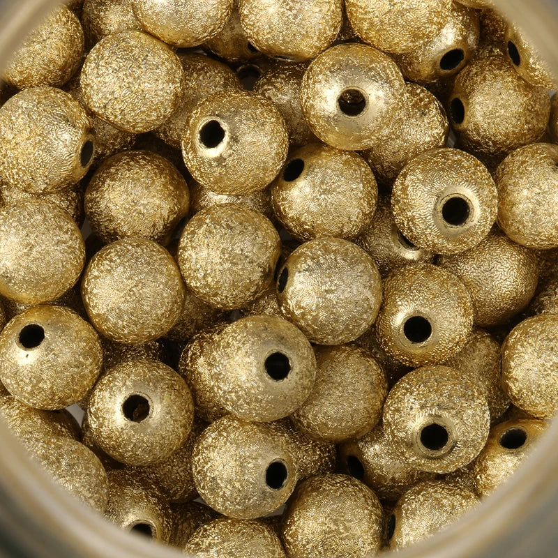 Silvery Gold Color Stardust Plastic Beads for Jewelry Making - 50-500pcs