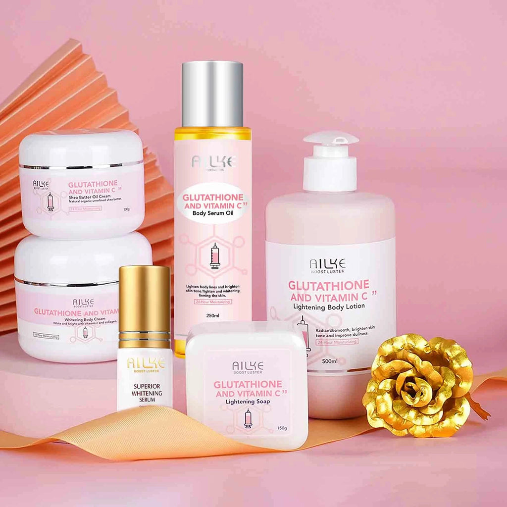 Glutathione & Vitamin C Skin Care Kit with Whitening Lotion & Body Oil