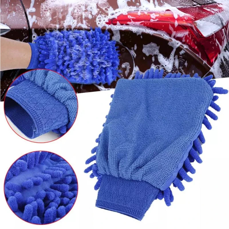 Microfiber Car Wash Gloves 3/5pcs Ultra Absorbent Scratch-Free Cleaning Tool